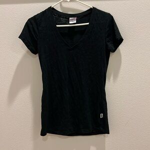 Soffe burnout black v neck shirt medium